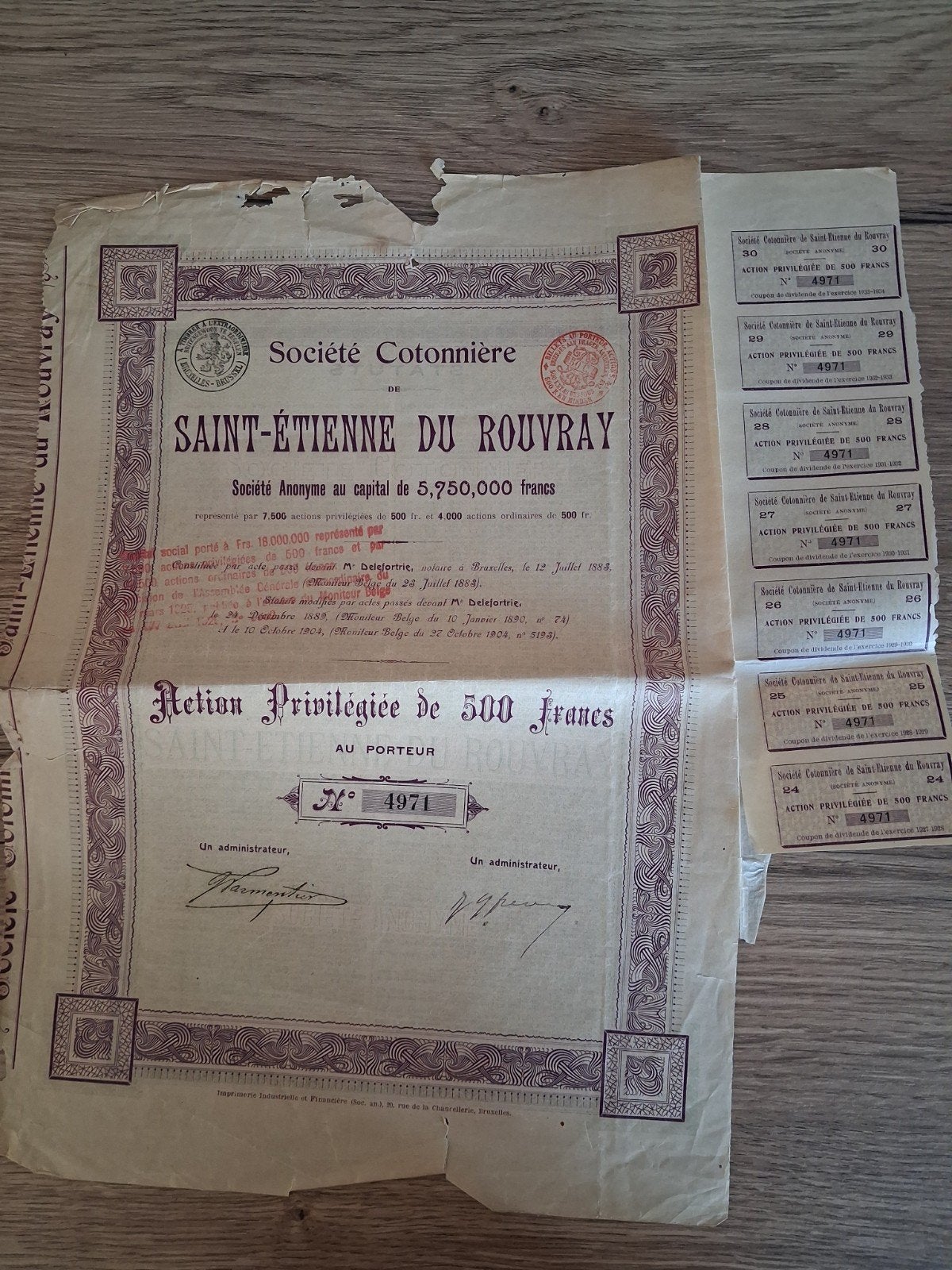 Société Cotonnière de Saint-Étienne du Rouvray, Timbres & Monnaies, Actions & Titres, Envoi