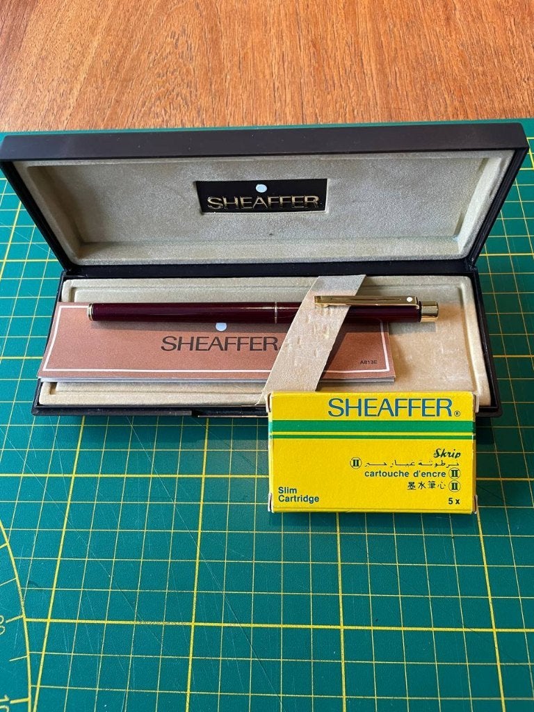 Sheaffer Targa Slim 14K B Nib Fountain Pen, Verzamelen, Ophalen of Verzenden, Sheaffer