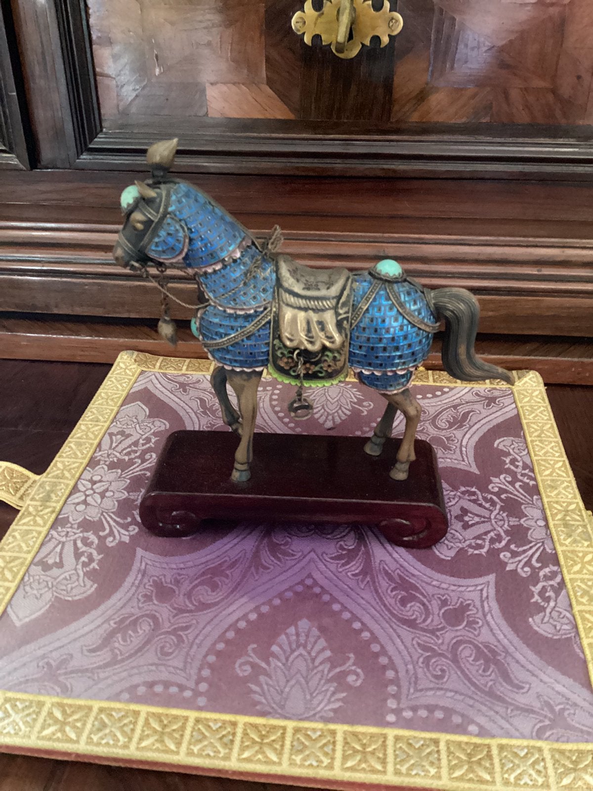 Cheval cloisonné.Origine : Chine., Antiquités & Art, Chine, Enlèvement
