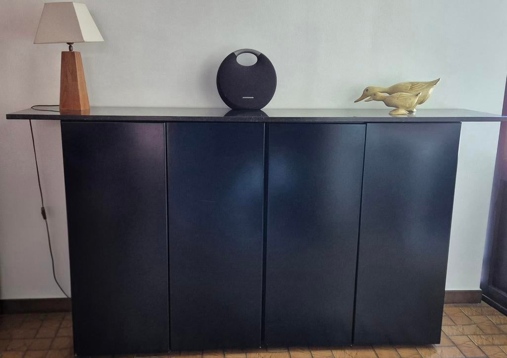 Zwarte dressoirkast, Huis en Inrichting, Kasten | Dressoirs, Ophalen, 200 cm of meer, Modern, 25 tot 50 cm