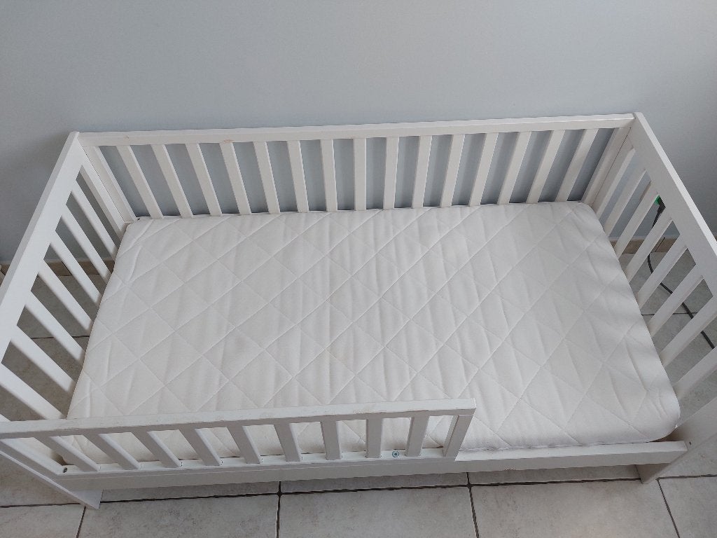 Peuterbed, matras en beddengoed, Kinderen en Baby's, Ophalen, Gebruikt, 70 tot 85 cm, 140 tot 160 cm
