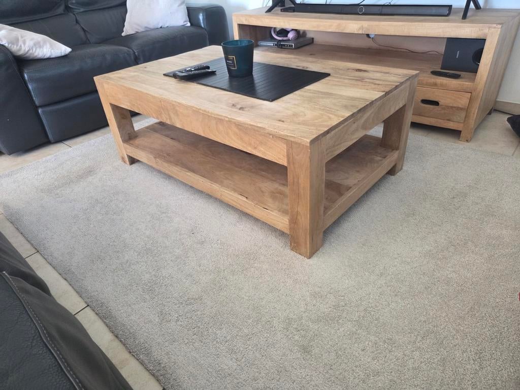 Salontafel Weba, Ophalen, Zo goed als nieuw, Rechthoekig, Eikenhout