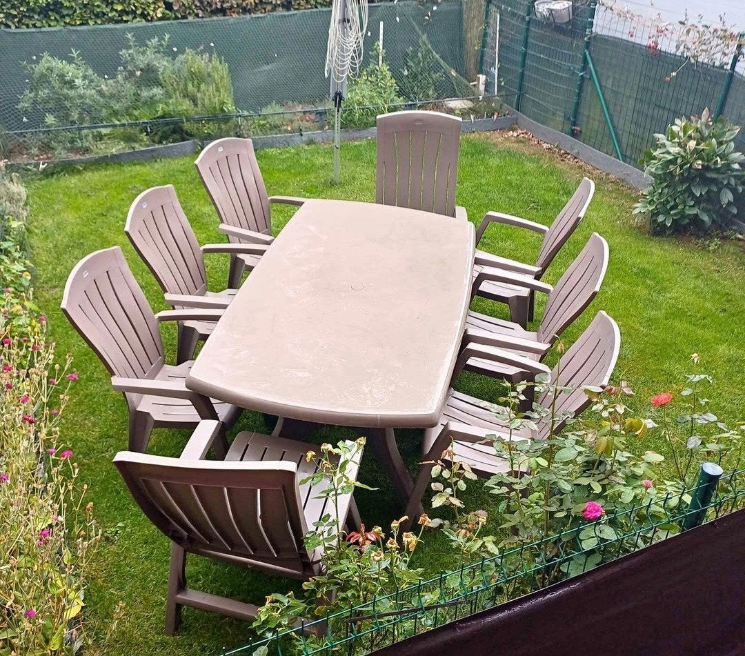 Set de Jardin - 8 chaises et table, Jardin & Terrasse, 8 places, Enlèvement, Utilisé, Autres matériaux