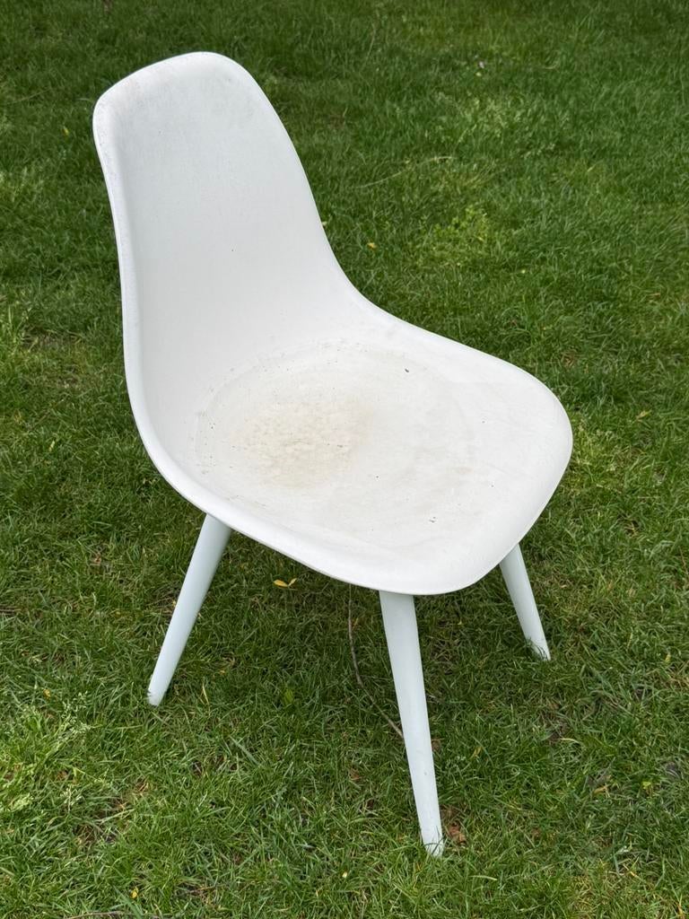 8 witte kuipstoelen - tuin, Enlèvement, Utilisé