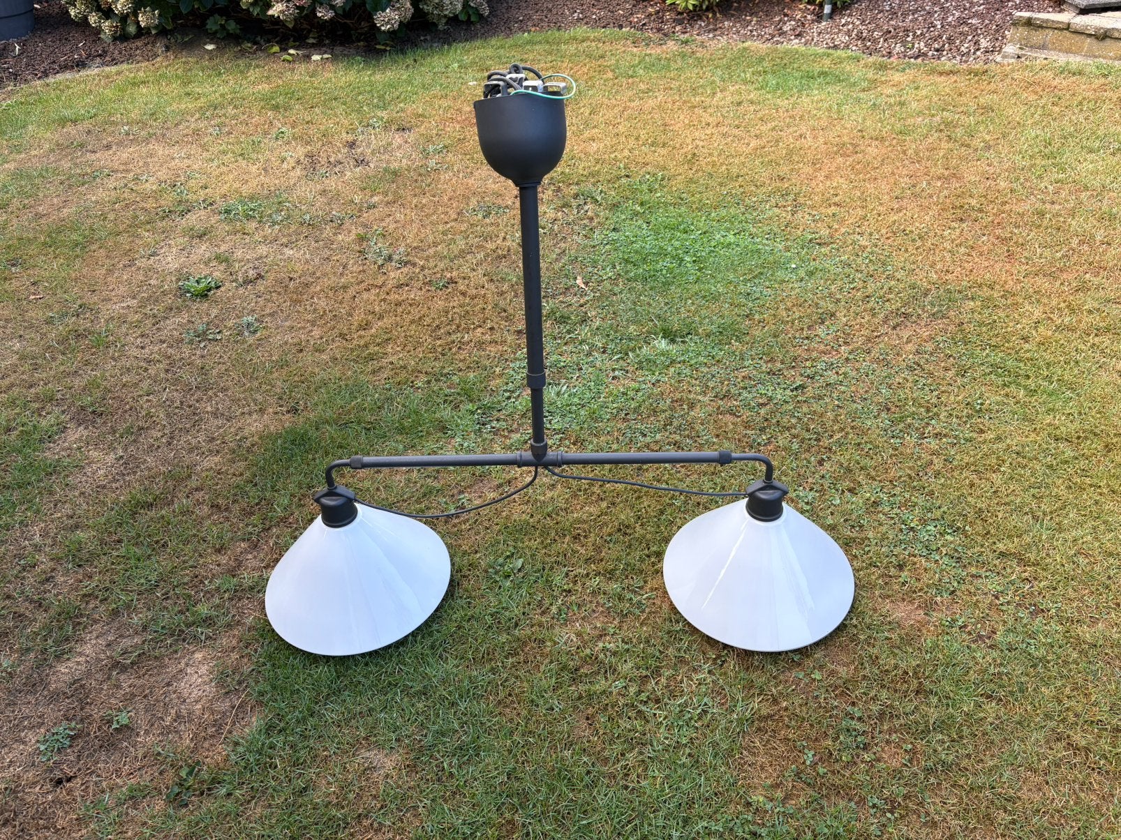 2 landelijke hanglampen + 1tafellamp, Ophalen, Gebruikt, E27 (groot), Landelijk
