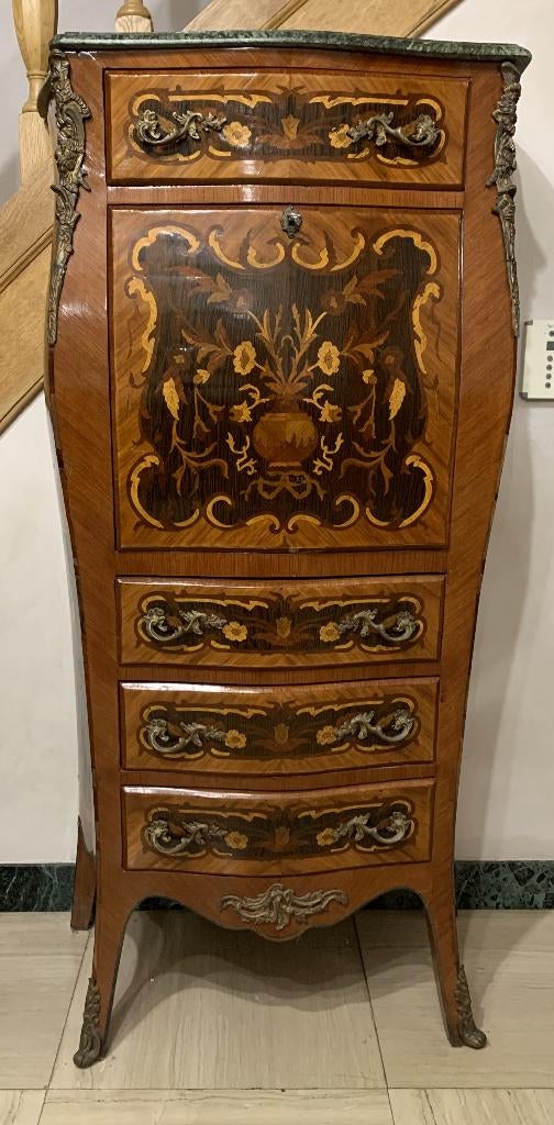 Secretaris met gebogen inlegwerk, Ophalen, Zo goed als nieuw, Louis XV