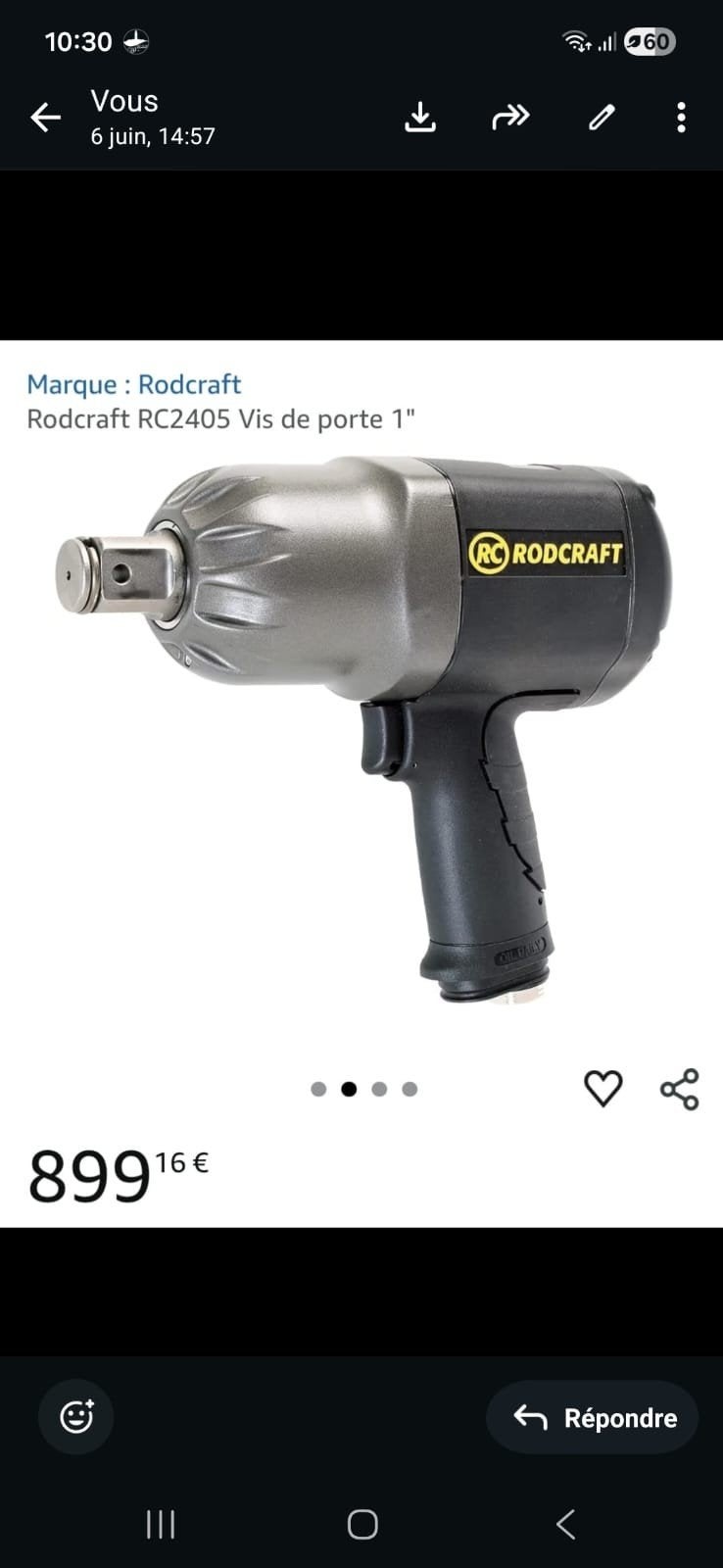 Boulonneuse rodcraft, Ophalen