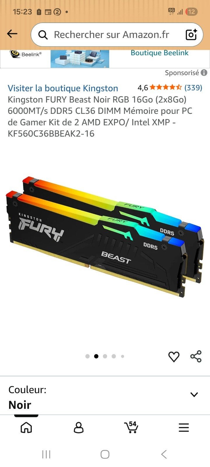 Fury Beast 2x8 GB 6000 Mhz CL36.negen, Computers en Software, RAM geheugen, Ophalen