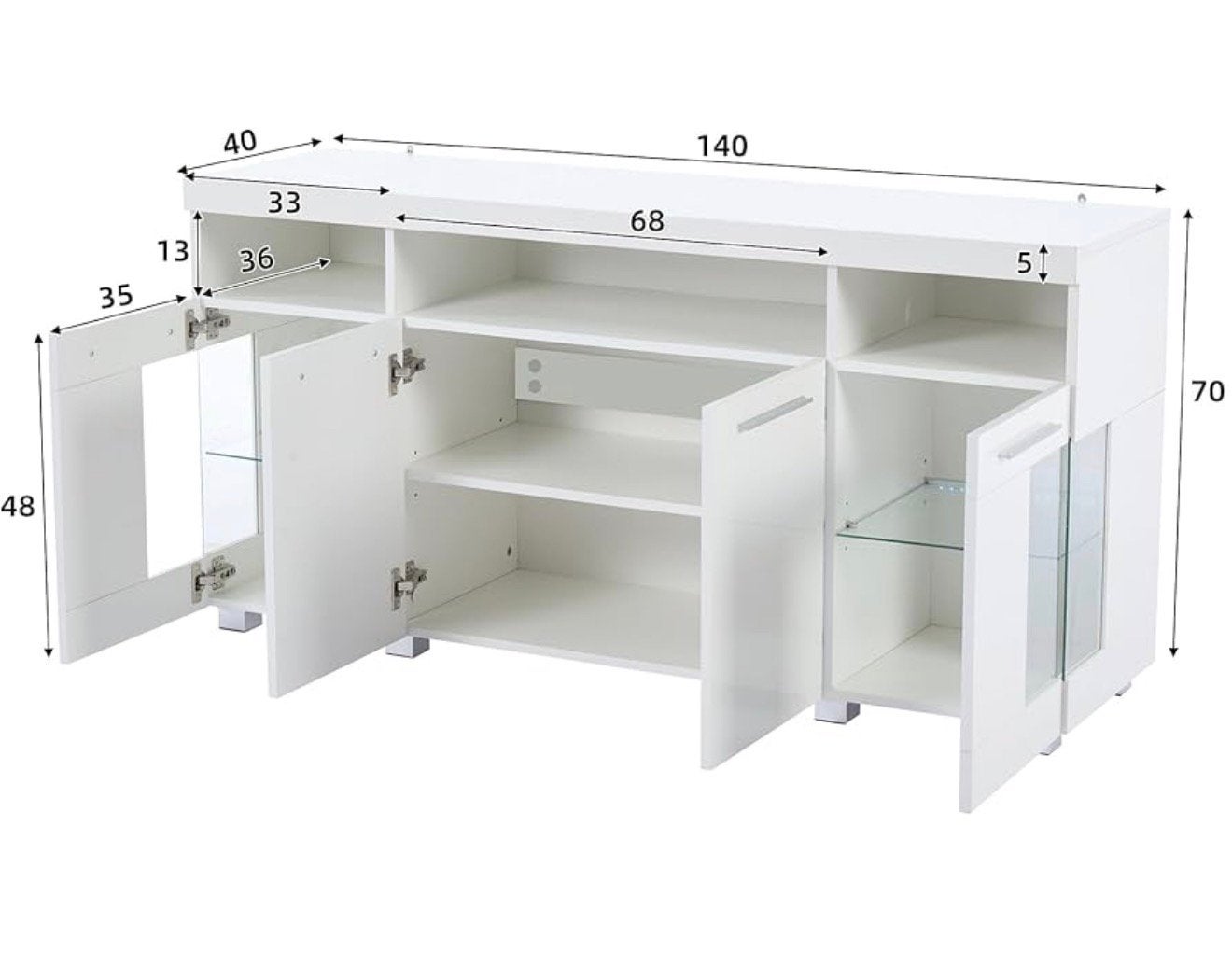 Buffet blanc laqué, Enlèvement, Comme neuf