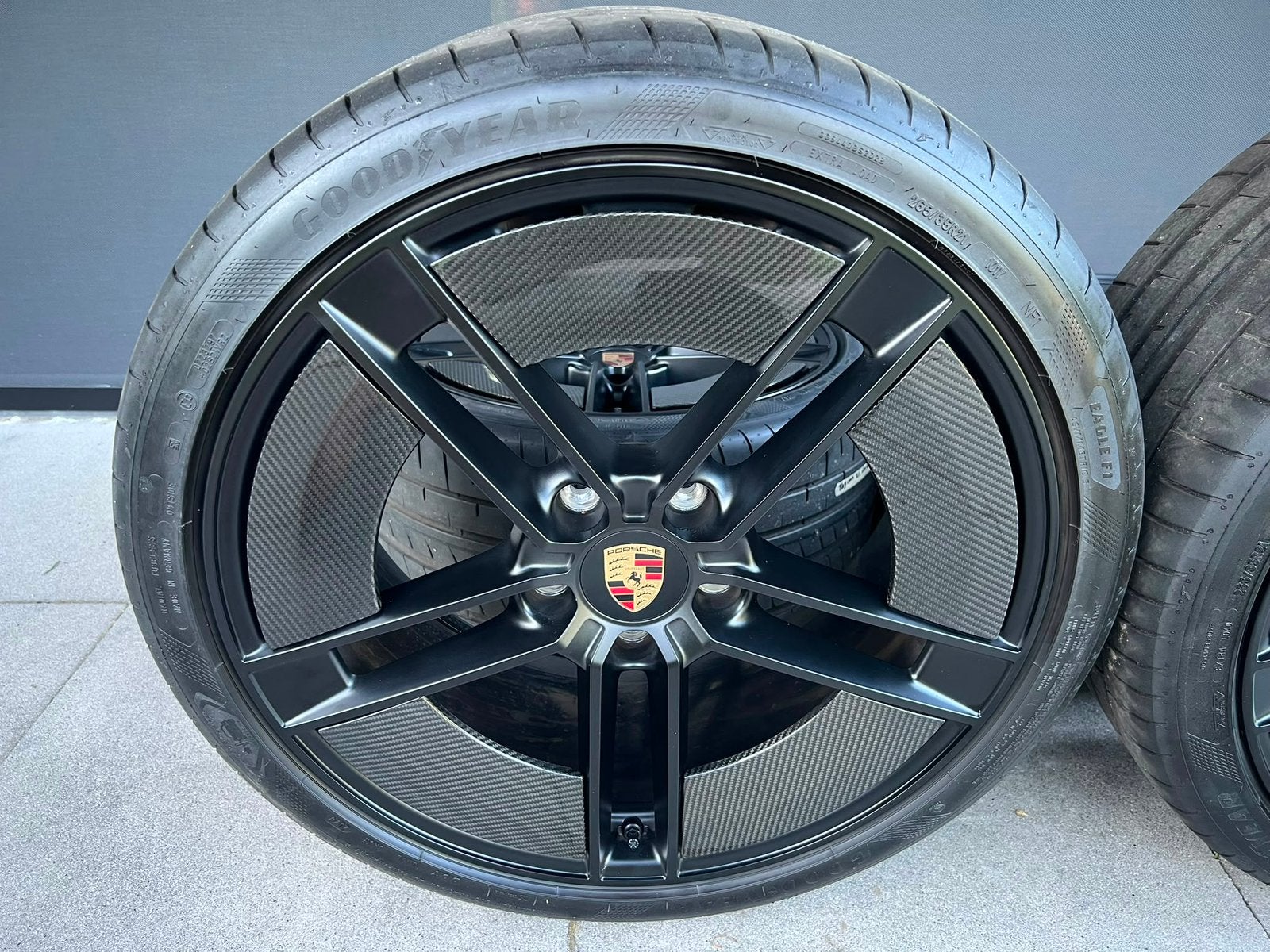 Porsche Taycan Mission E CARBON AEROBLADES velgen 21 inch, Auto-onderdelen, Banden en Velgen, Ophalen, Velg(en), 21 inch, Zomerbanden