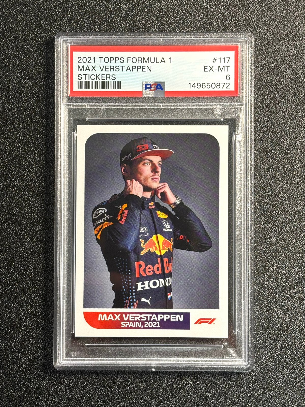 PSA 6 Max Verstappen Topps Formula 1 Stickers 117, Ophalen of Verzenden, Nieuw, Sticker