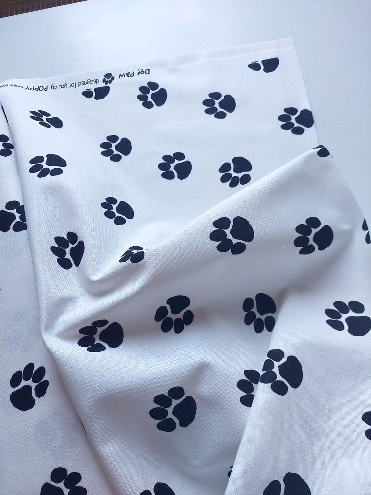 Promo! 6172) toile coton au mètre blanc cassé patte de chien, Neuf, Enlèvement ou Envoi, Coton, 120 cm ou plus