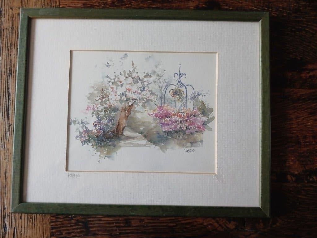 3 Aquarelles de "Jasco", Antiquités & Art, Enlèvement ou Envoi, Aquarelle, Réaliste, Encadré
