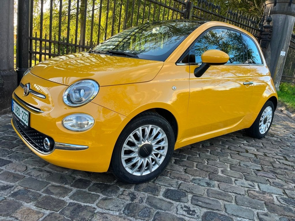 Fiat 500 Lounge **77500km**navi**pdc**pano dak**airco**, Autos, Euro 6, Entreprise, Jaune, Boîte manuelle