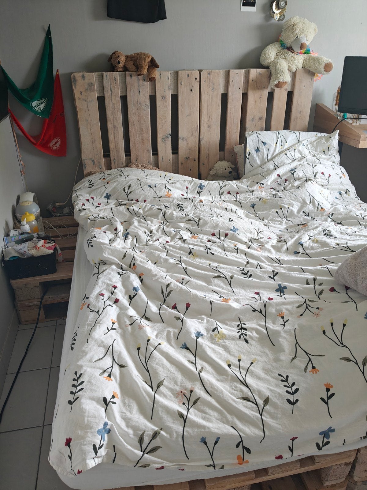Houten palletbed (2-persoons) – Opgeschuurd & behandel, Ophalen