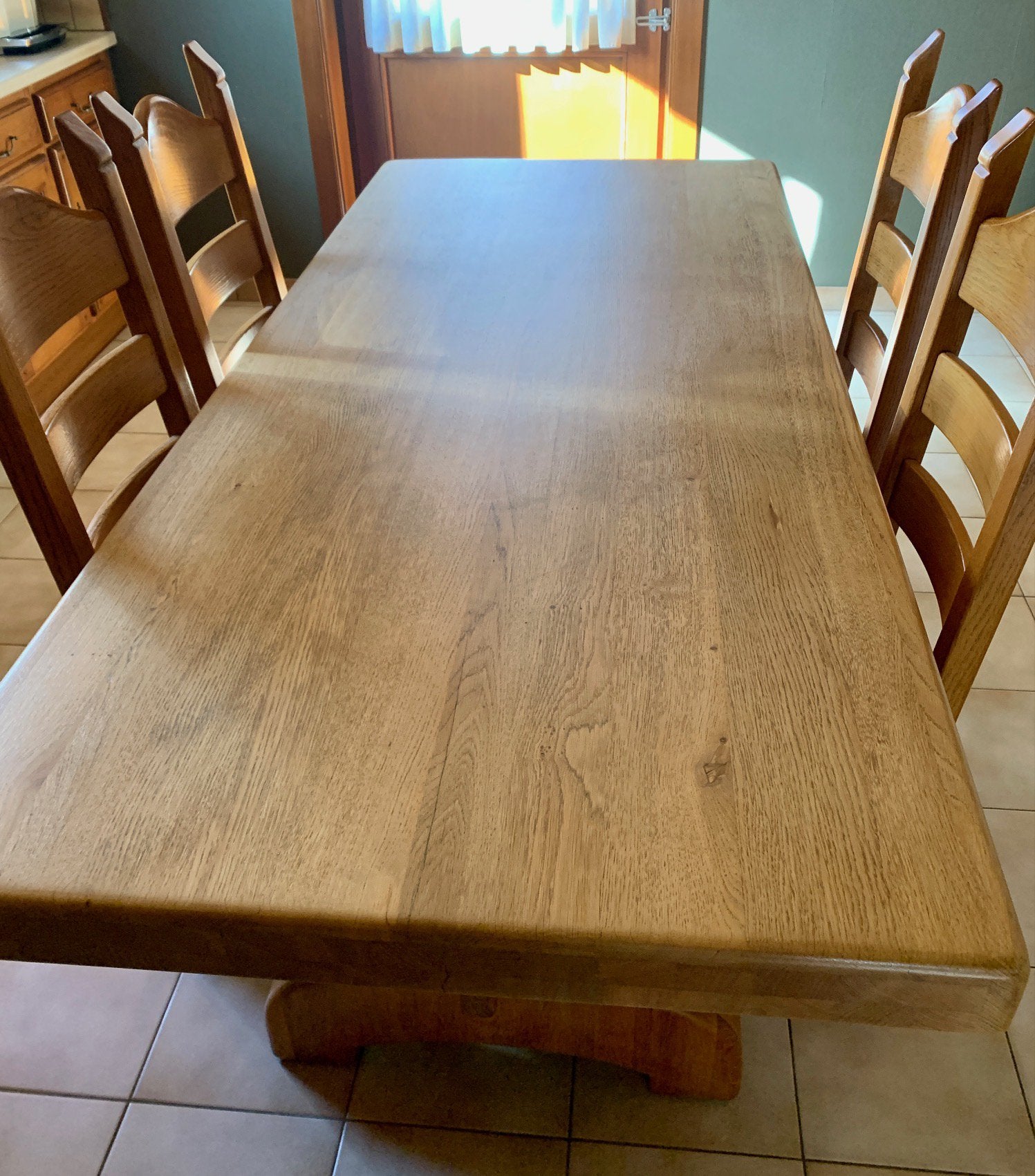 Tafel massief Franse eik, Enlèvement
