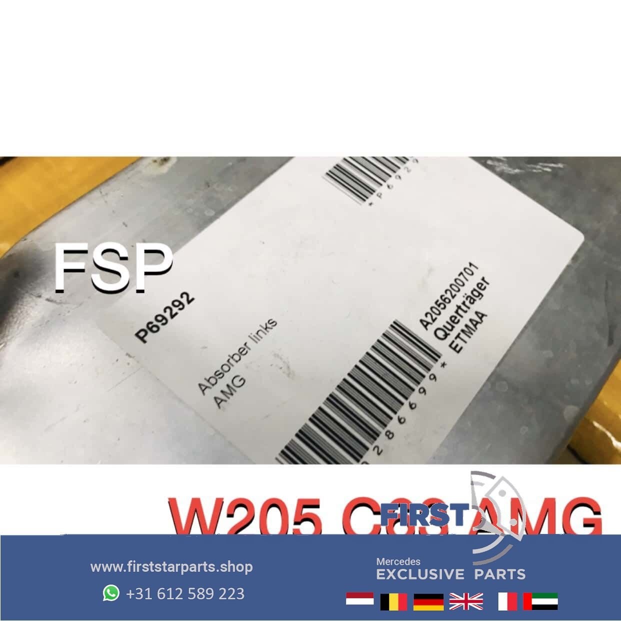 W205 C205 C63 AMG FRONT BALKEN Mercedes C Klasse 2014-2021 B, Gebruikt, -, Ophalen of Verzenden, -