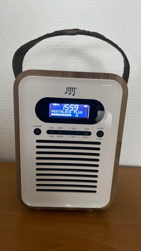 Mini radio rétro ,rechargeable,cadre en bois, Enlèvement, Utilisé, Radio