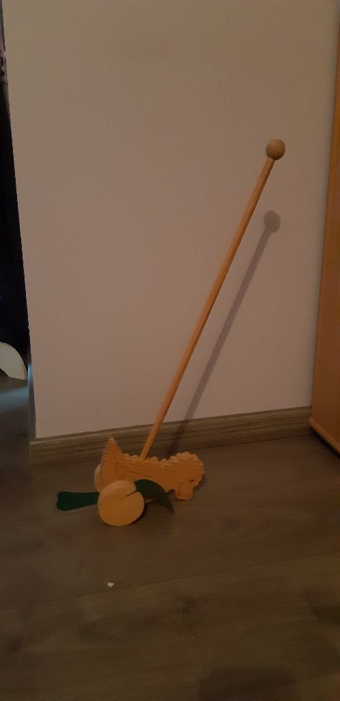 Houten duw draak, Ophalen, Gebruikt, Duw- of Trekspeelgoed