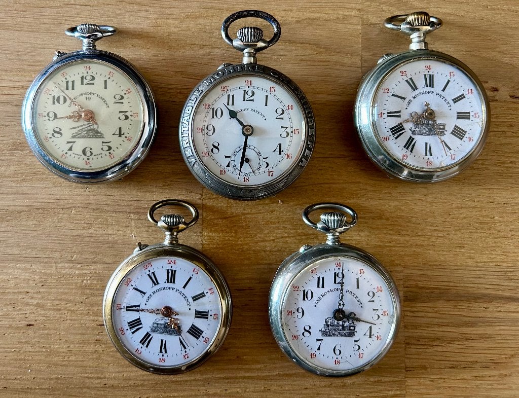 Lot de 5 montres de poche Roskopf, Enlèvement ou Envoi