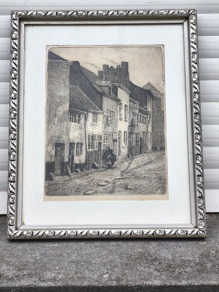 Gravure impasse a chatre signe olivier duchateau, Antiquités & Art, Enlèvement ou Envoi, Gravure