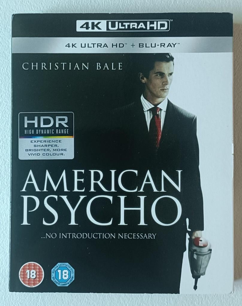 American Psycho 4K + blu-ray (Geen NL ondertitels), Enlèvement ou Envoi, Comme neuf, Thrillers et Policier