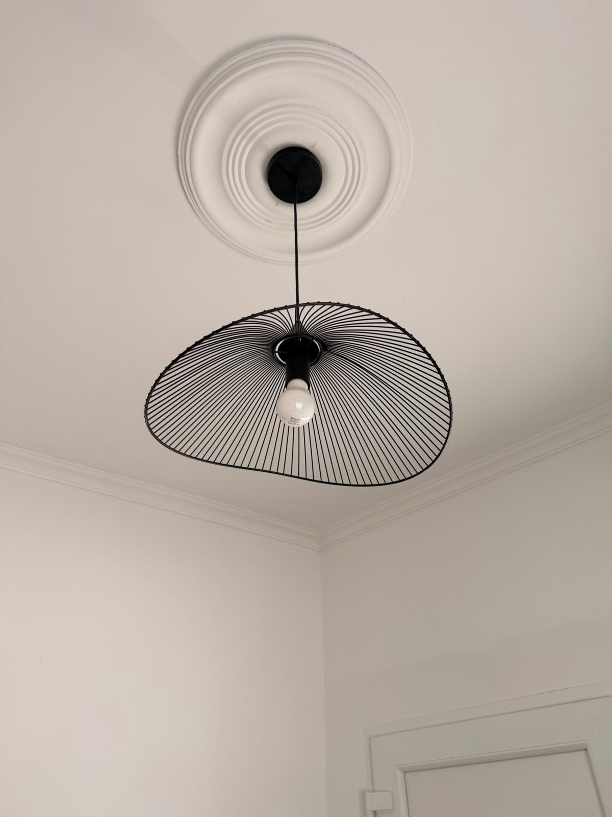 Lustre 45cm avec ampoule connectée, Maison & Meubles, Moderne, Noir, Comme neuf, Enlèvement