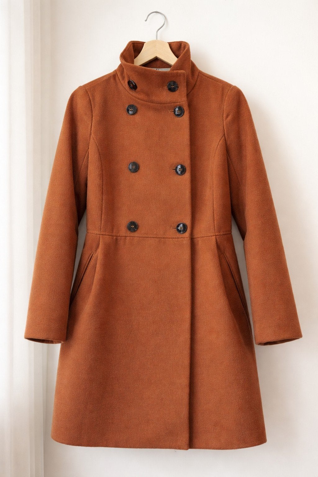 Bruine mantel dames merk Pull & Bear maat S/M, Ophalen, Maat 36 (S)