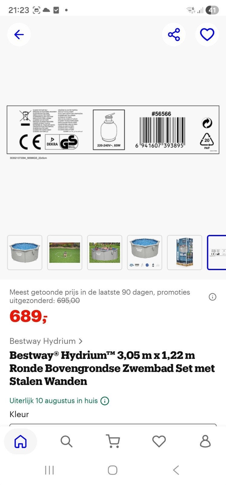 nieuwe stalen zwembad., Enlèvement