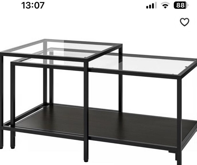 Table basse ikea 2 parties, Huis en Inrichting, Ophalen, Gebruikt, Rechthoekig, Glas