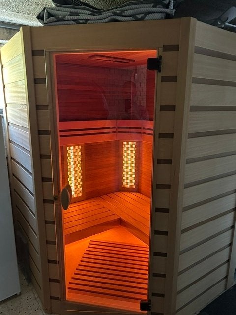 Healthvision Luxury 140 H infraroodsauna – 2/3 personen, Sport en Fitness, Ophalen, Zo goed als nieuw, Infrarood, Complete sauna