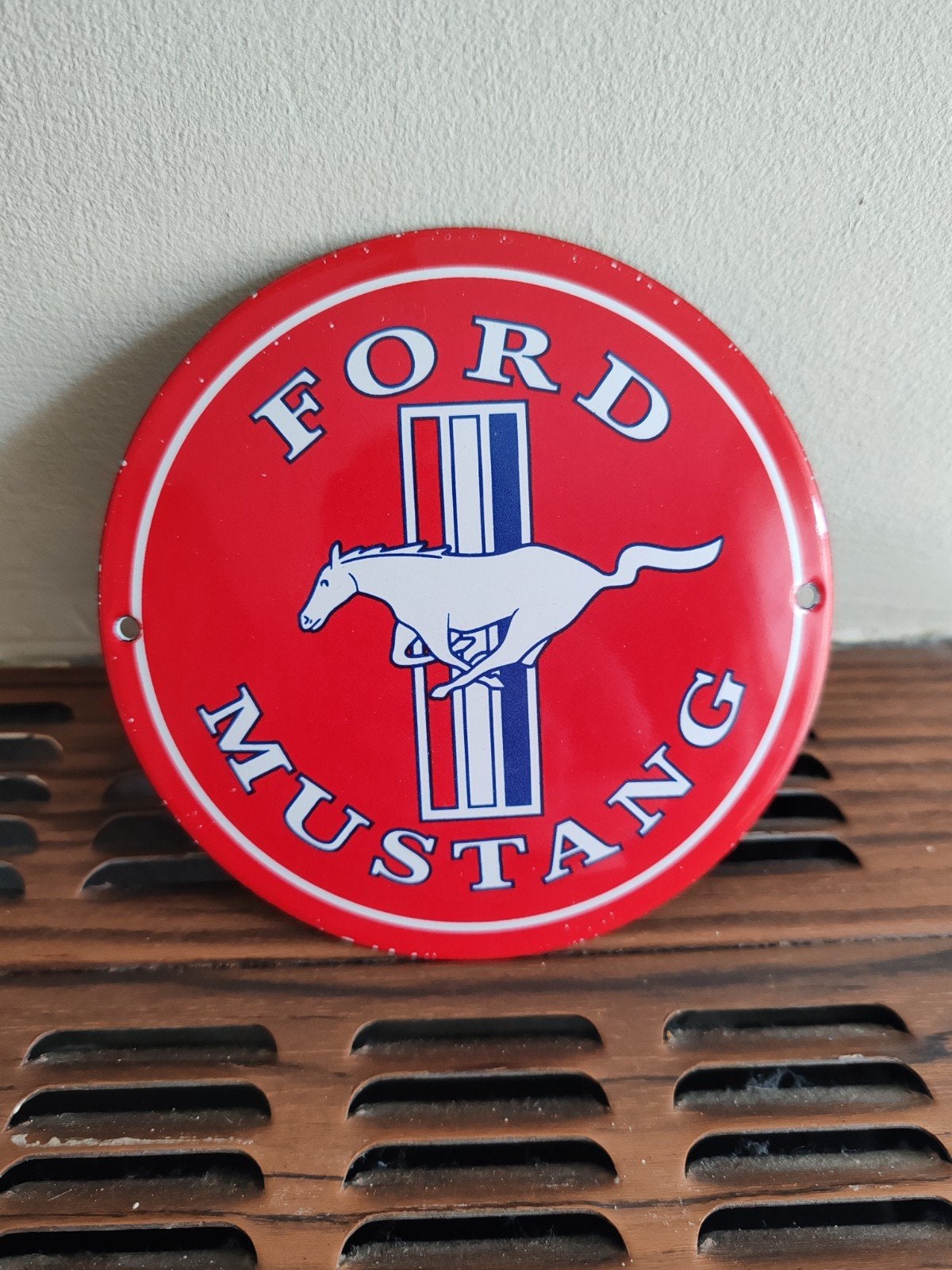Geëmailleerde plaat van Ford Mustang, Verzamelen, Merken en Reclamevoorwerpen, Ophalen of Verzenden, Gebruikt, Reclamebord