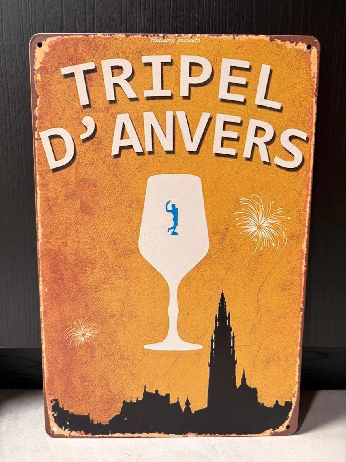 Reclamebord Tripel d’Anvers, Verzamelen, Ophalen of Verzenden, Nieuw, Reclamebord, Plaat of Schild, Overige merken