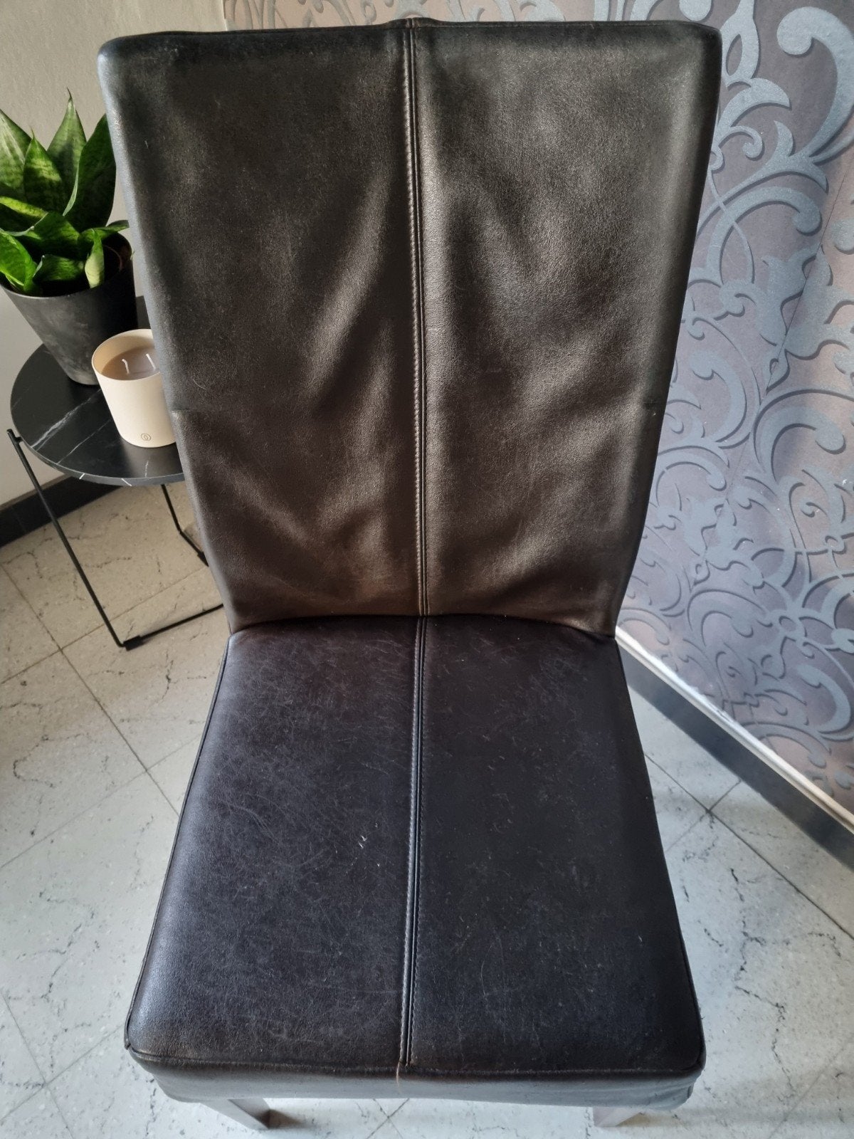 Lederen stoelen, Huis en Inrichting, Stoelen, Ophalen, Gebruikt, Bruin, Leer