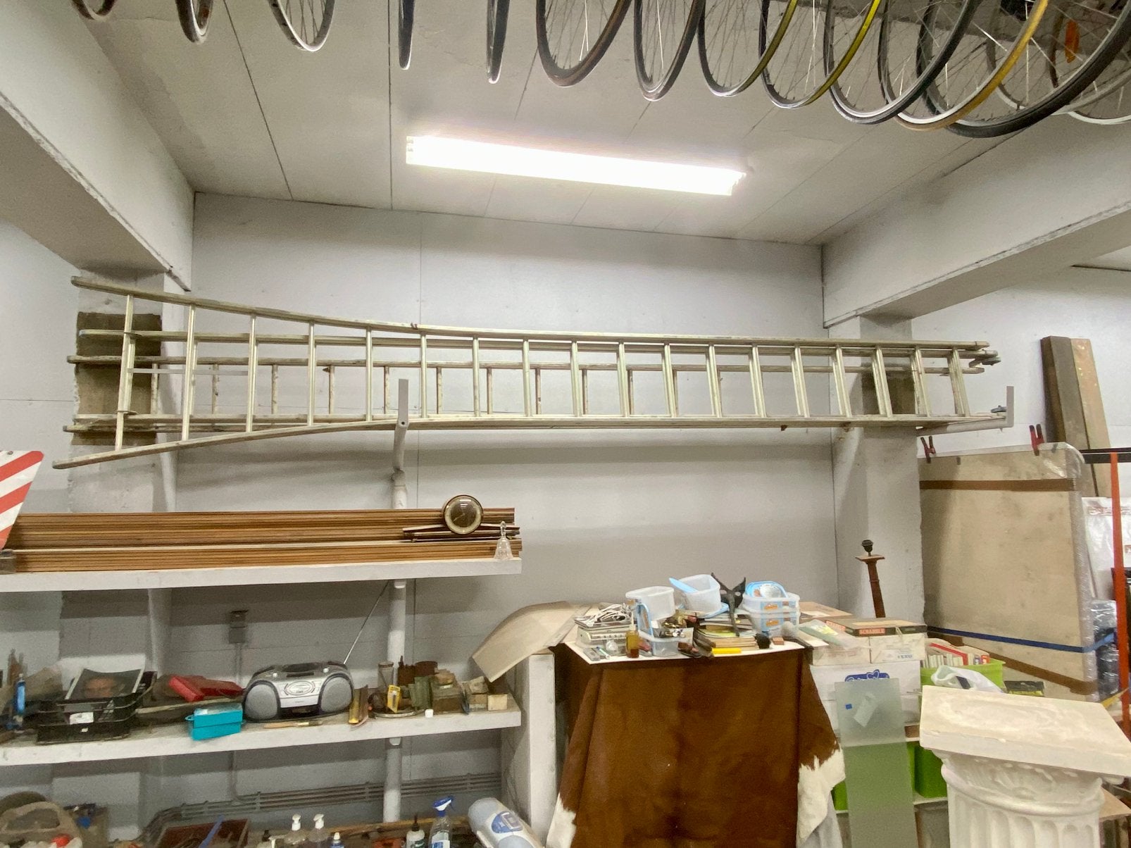 Ladder alu in 3 delen met 18 treden., Ophalen, Ladder