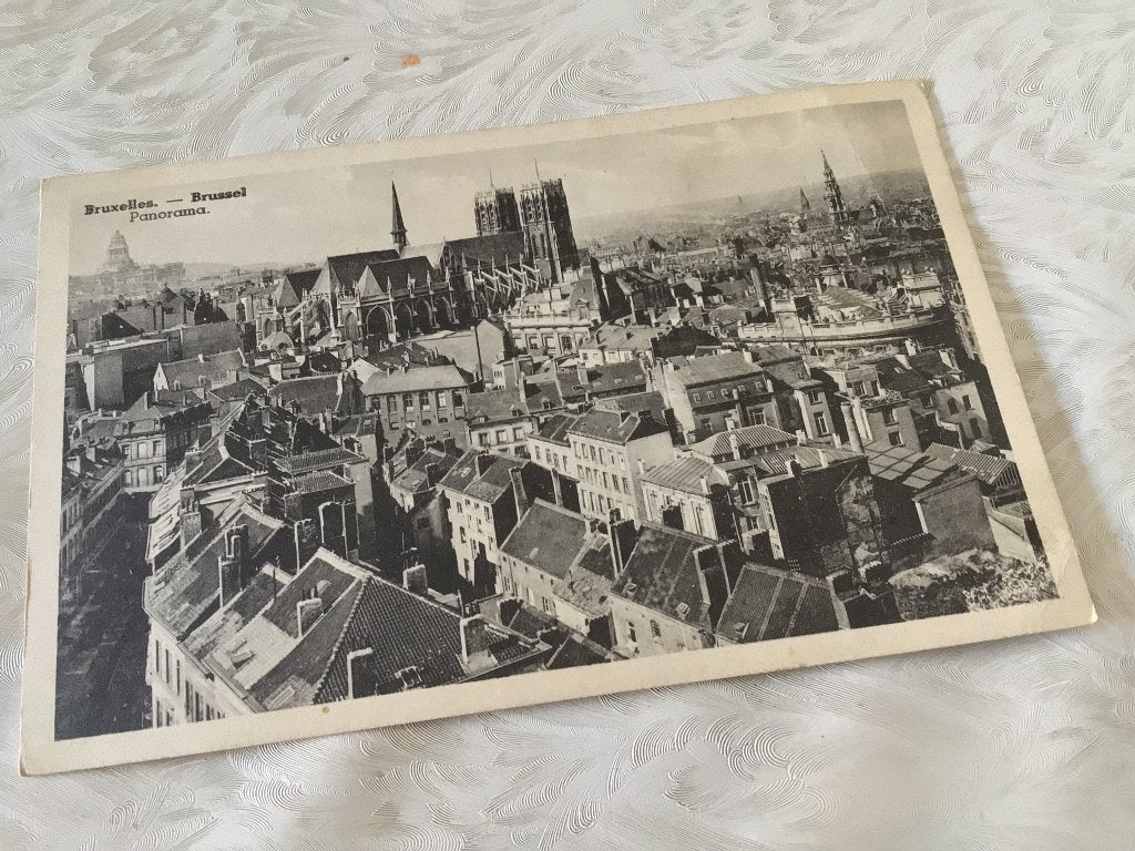 Postkaart luchtzicht panorama Brussel erfgoed, Ophalen of Verzenden, Ongelopen