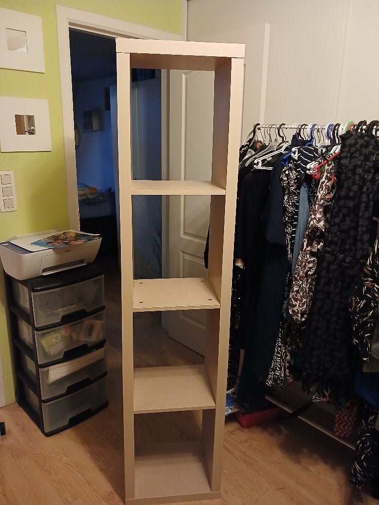Kallax 4 vakken eik, Huis en Inrichting, Kasten | Boekenkasten, Ophalen, Gebruikt, Eikenhout