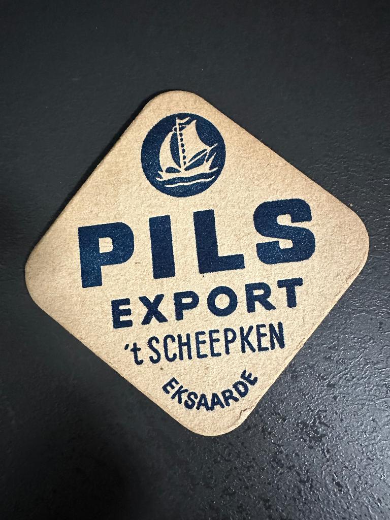 Oud viltje pils export eksaarde, Verzamelen, Ophalen of Verzenden, Zo goed als nieuw, Viltje(s), Overige merken