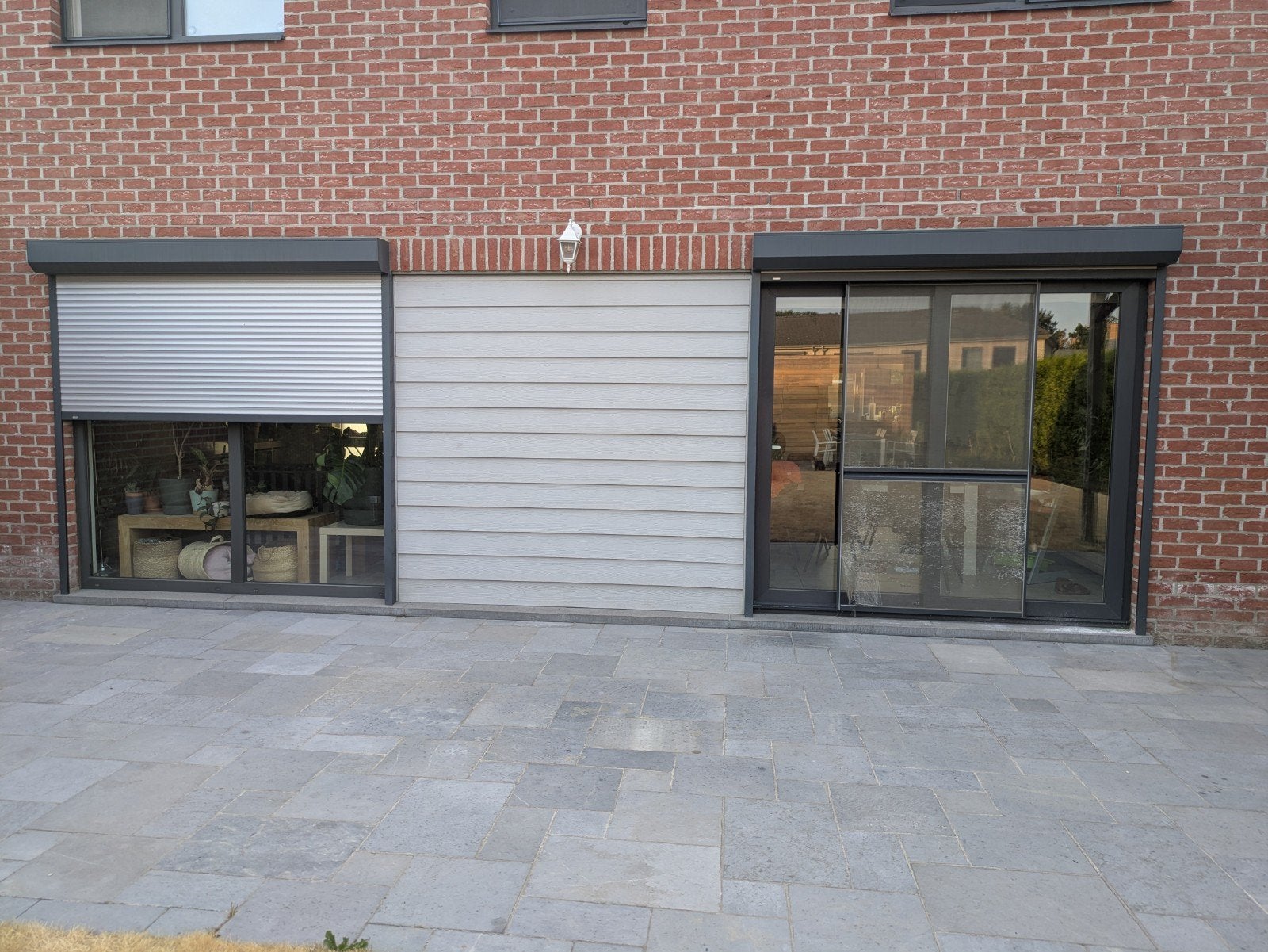 2 brede buitenramen, Doe-het-zelf en Bouw, Ophalen, Grijs
