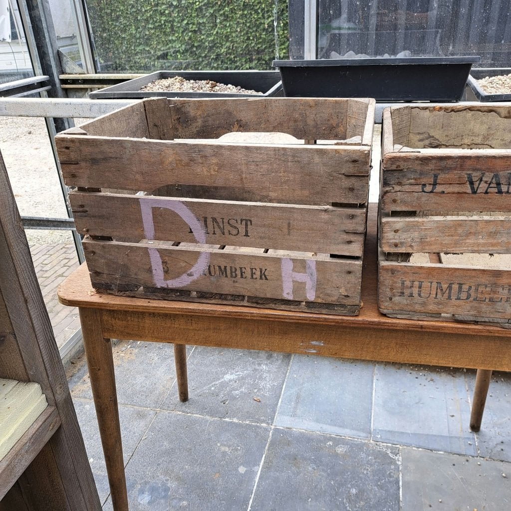 brocante houten kisten 2 stuks vintage SAMEN weg, Enlèvement