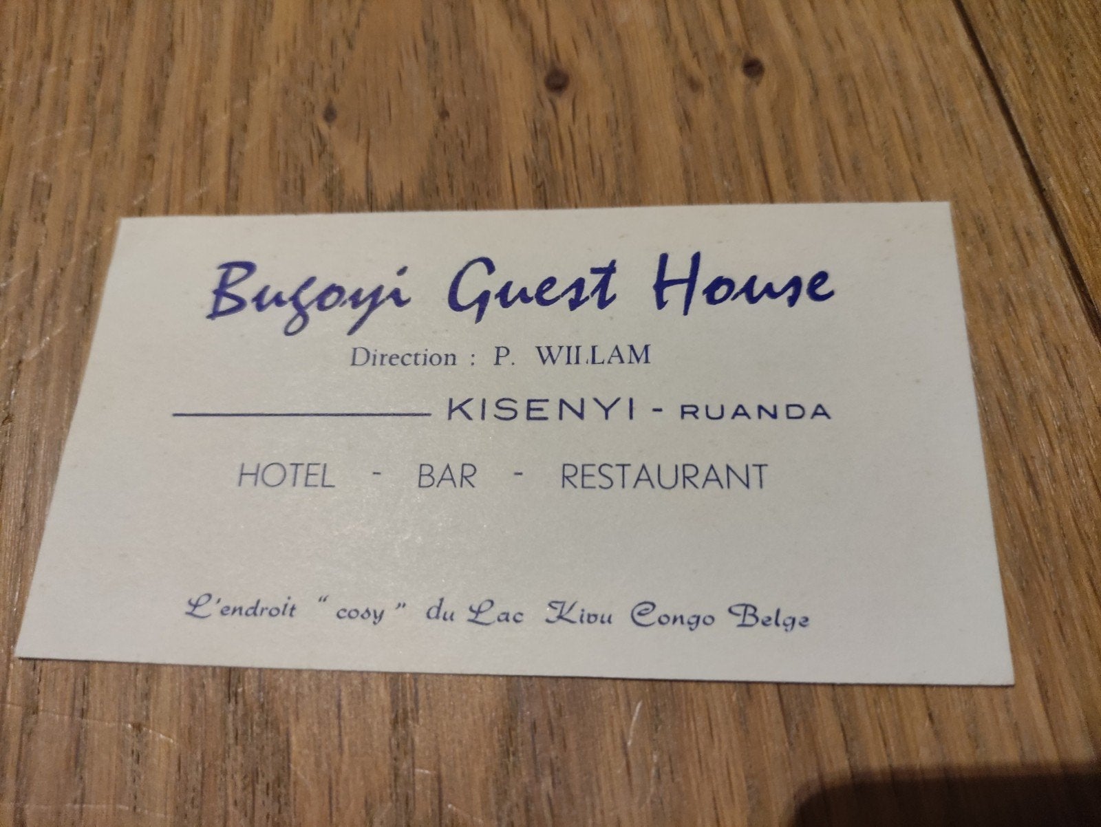 BELGISCH CONGO : HOTEL KAART RUANDA, Ophalen of Verzenden