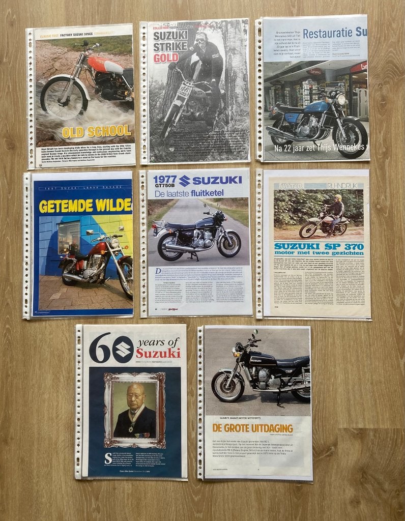 Dossier de documentation sur les motos Suzuki, Motos, Envoi, Suzuki