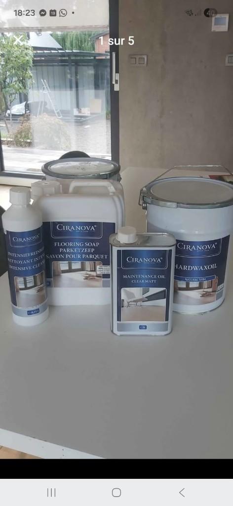 Parket, Huis en Inrichting, Stoffering | Vloerbedekking, Produits pour parquet brut , resultat huilé légèrement blanchi, Wit, Nieuw