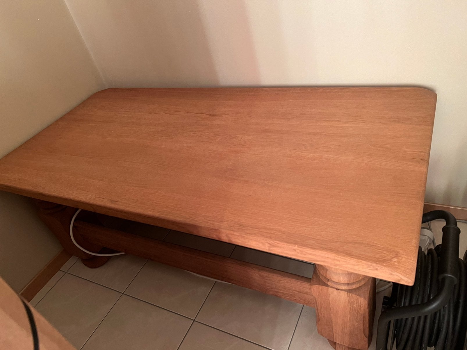 Massief eiken Salontafel Gezandstraalde, Huis en Inrichting, Ophalen, Zo goed als nieuw