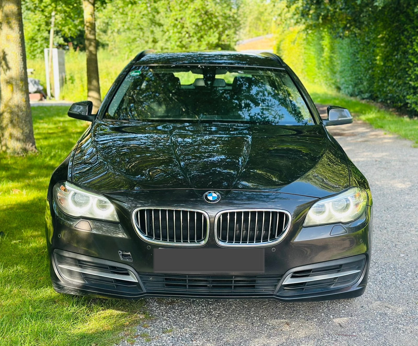 Bmw 518d 2014, Auto's, BMW, Zwart, Leder, Bedrijf, 5 deurs