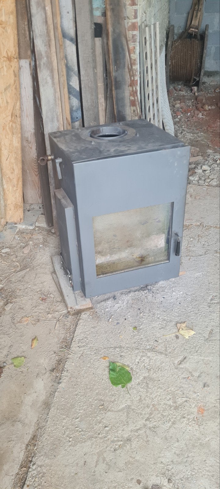 houtkachel met cv aansluiting merk DDG, Maison & Meubles, Enlèvement, Utilisé, Encastré, Cheminée au bois