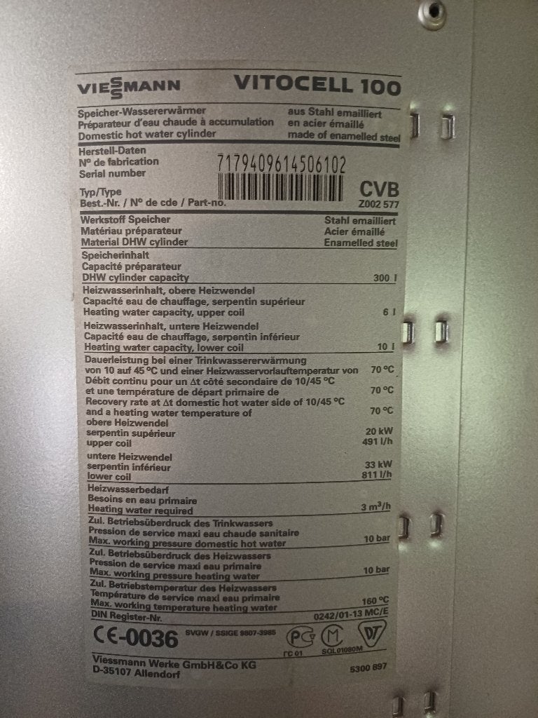 Viessmann Vitocell 100, Ophalen, Gebruikt, 100 liter of meer, Boiler