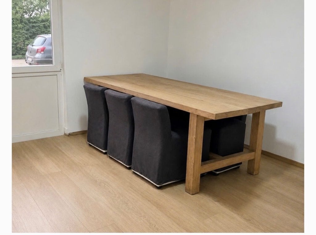 Eiken eettafel, Huis en Inrichting, Tafels | Eettafels, Ophalen, Eikenhout, 200 cm of meer, 50 tot 100 cm