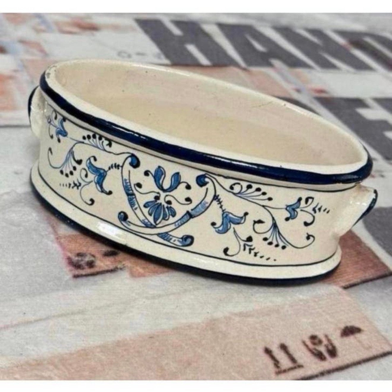 Vintage 20 x 10 CM Delftsblauw plantenbak klein delfts-blauw, Antiek en Kunst, Curiosa en Brocante, Ophalen of Verzenden