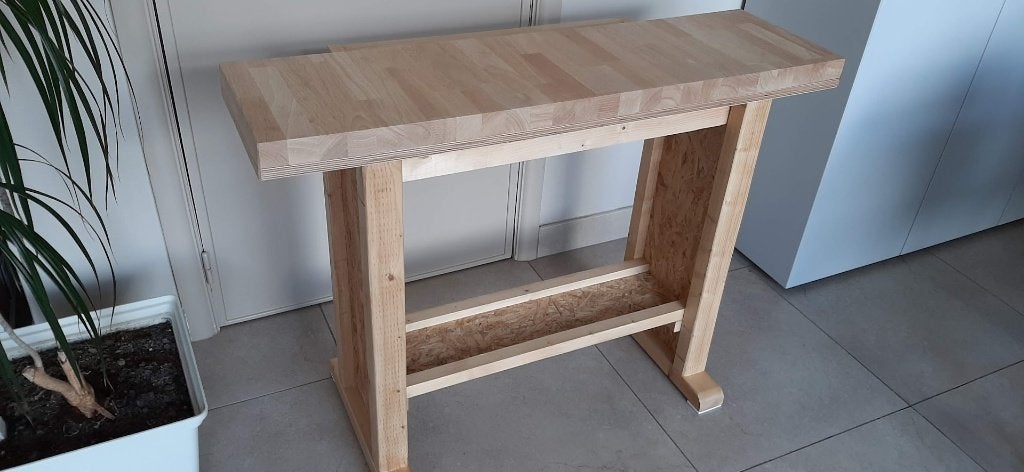 Établi, table de travail en bois, établi robuste, Enlèvement, Étau